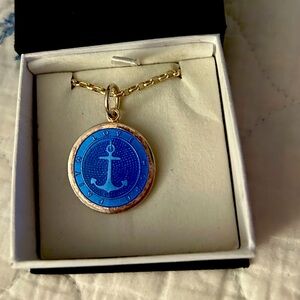 nautical anchor necklace sterling silvered charm and necklace
